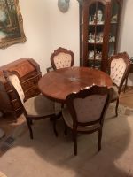 Essgruppe ausziehbare Holz Rund Tisch mit 4 Stühlen Vintage,Antik Baden-Württemberg - Mannheim Vorschau