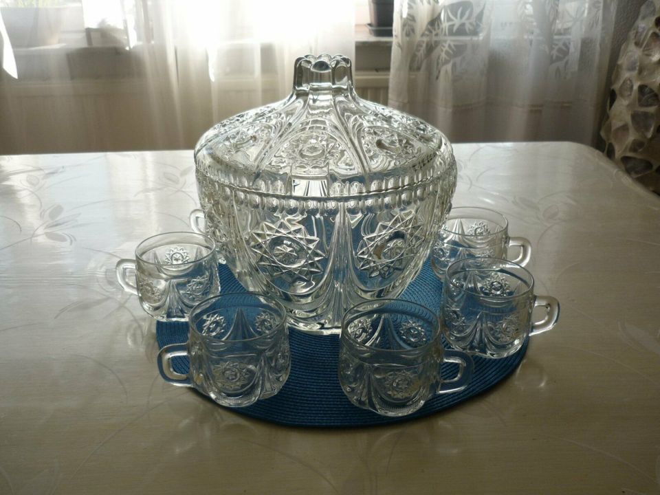 Glas Bowle Set von Walther Glas Serie Juwel mit 12 Gläser in Kuppenheim