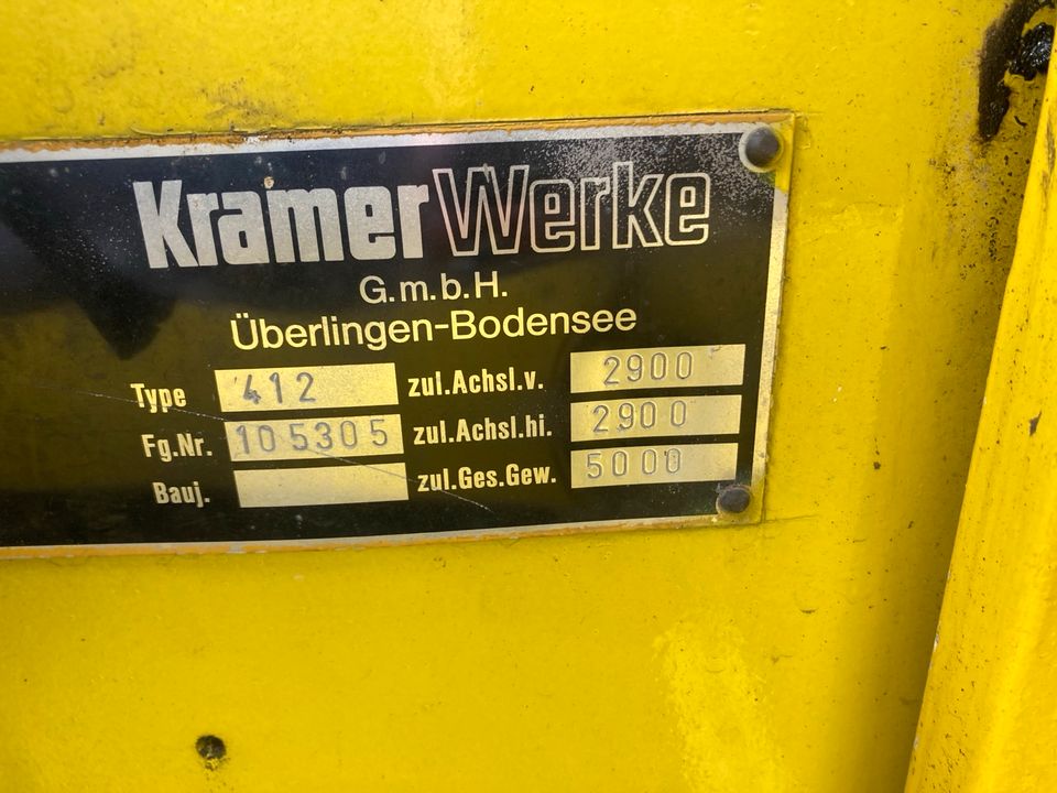 Kramer 412 Radlader mit Schaufel, Schneeschild, Gabeln in Bitburg