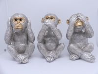 3 Affen Schimpansen nicht sprechen hören sagen silber farbig Wiesbaden - Erbenheim Vorschau