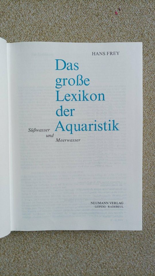 Buch - Das große Lexikon der Aquaristik für 9,99 € in Merseburg