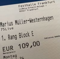 2x Marius Müller Westernhagen 20.05 Frankfurt Tickets Konzertkart Baden-Württemberg - Karlsruhe Vorschau