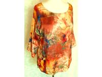 Seiden-Bluse Sommer-Shirt orange rot braun Muste edel Gr 44 46 XL Berlin - Wilmersdorf Vorschau