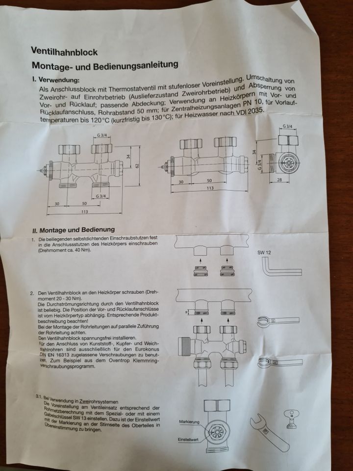 Kermi - Ventilhahnblock - Eckform Rechteck - ZV01200001 in Quedlinburg