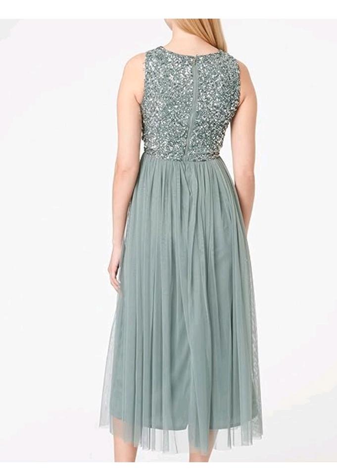 Maya Deluxe Festliches Kleid Chiffon Pailetten Maxikleid in Nalbach