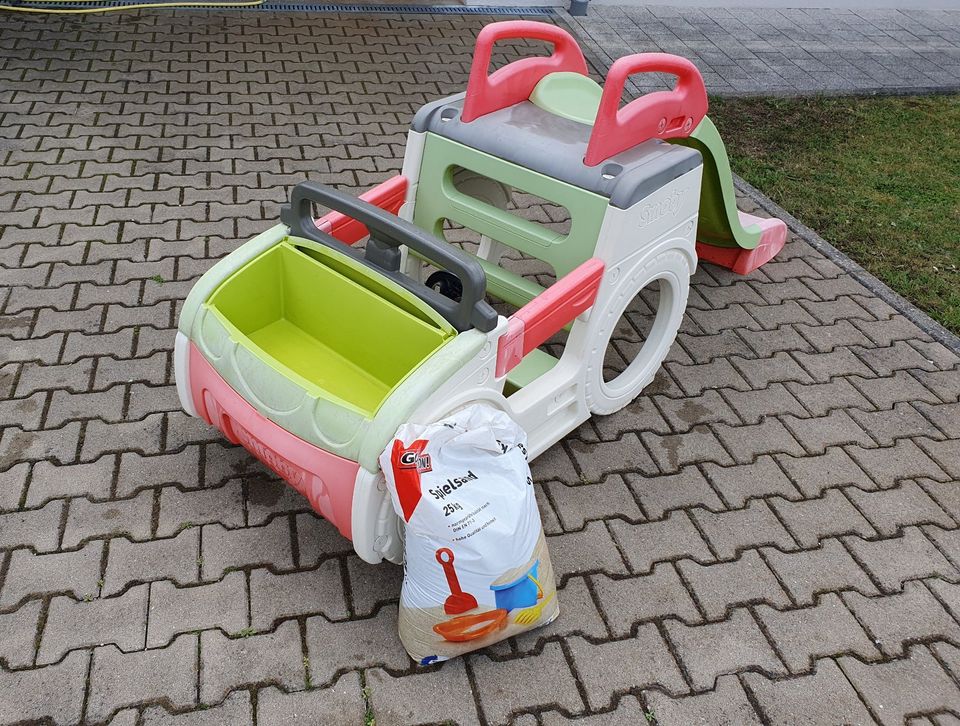 Smoby Abenteuer-Spielauto - Sandkasten + Rutsche + Spielauto in Waldenburg