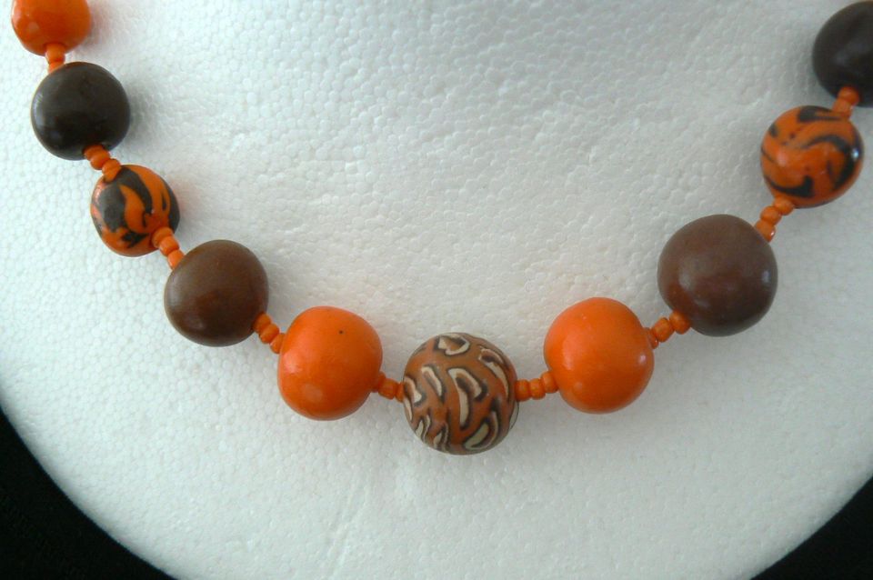 Halsketten Collier Modeschmuck terracotta braun aussuchen TOP! in Sinzig