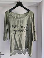 Tredy Shirt | Größe 40 | Grün | mit exklusiver Spitze am Rücken Baden-Württemberg - Mannheim Vorschau