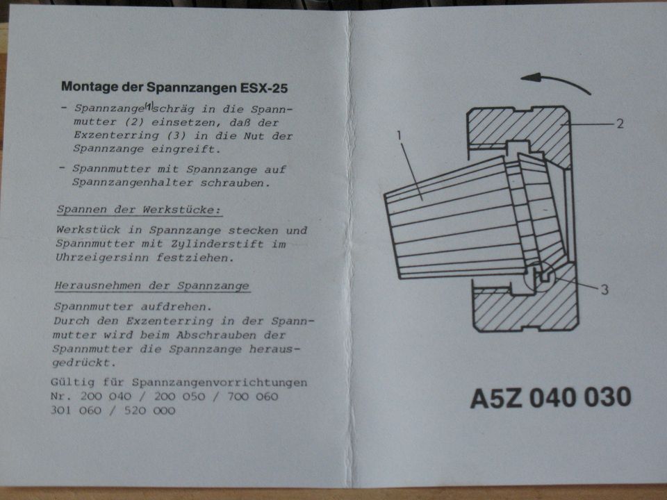 Emco ESX-25 (ER 25) Spannzangensatz Schaublin in Windeck