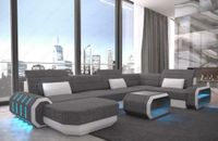 Stoff Sofa Couch Wohnlandschaft Roma in U Form mit Ottomane LED Berlin - Treptow Vorschau