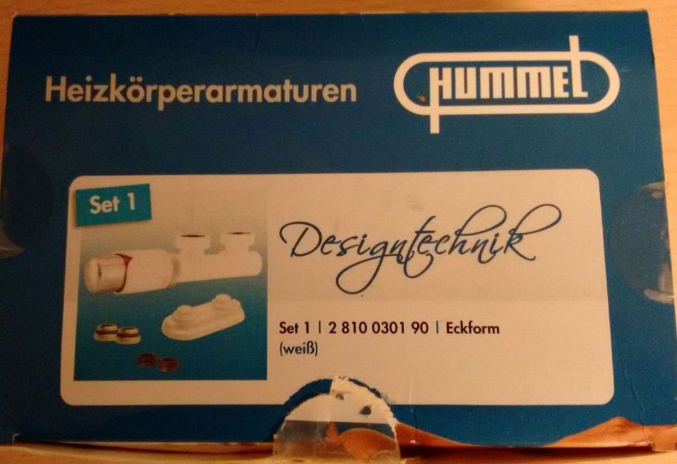 Hummel Design Heizkörperarmaturen Set 1 Eck weiß RAL 9016 2810030 in Hamburg