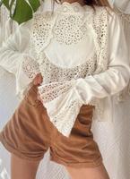 Free People Eyelet Lace Lochspitze Boho Bluse M Vintage Baden-Württemberg - Durmersheim Vorschau