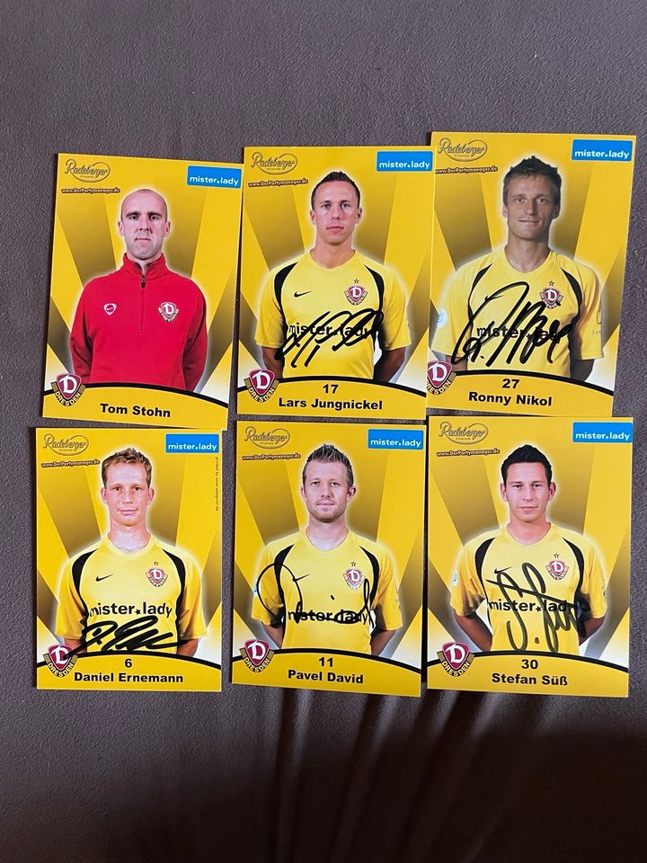 Dynamo Dresden Autogrammkarten in Kreischa