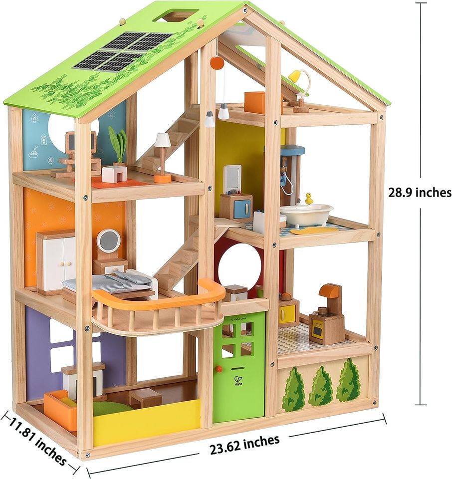 Hape Vier-Jahreszeiten Puppenhaus aus Holz und Puppenfamilie in Schongau