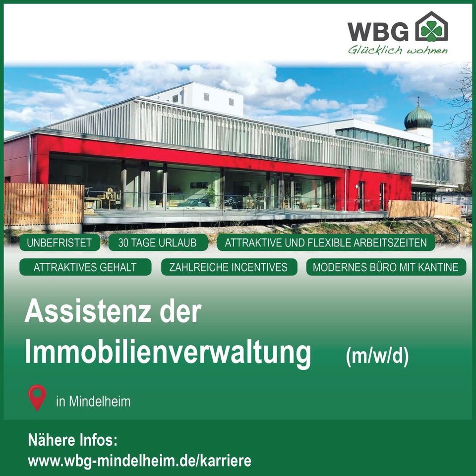 Assistenz der Immobilienverwaltung (m/w/d) gesucht! in Mindelheim