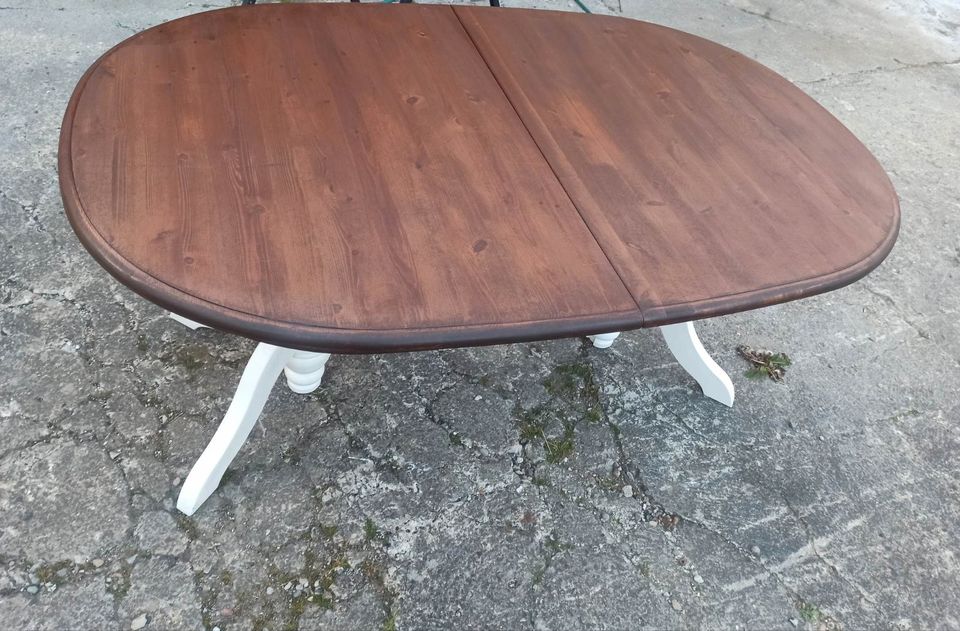 Esstisch Tisch Holz Natur Rustikal Kiefer Groß Ausziehbar Shabby in Harrislee
