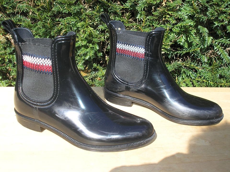 TOMMY HILFIGER Gummistiefel Stiefeletten, Gr. 39, Schwarz in Krefeld