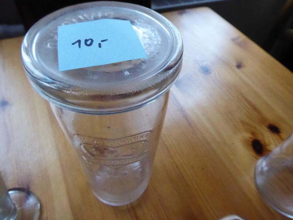 alte nostalgiche Küchenhelfer aus Glas Meßbecher Reibe Weck in Herbsleben