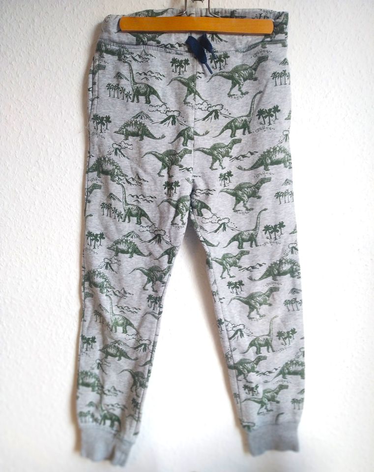 H&M Jogginghose Joggers Sweathose Dinos hellgrau Gr. 140 /9-10 J. in Lindau