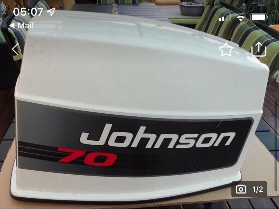 Motorhaube Johnson 70 PS 2-Takt neuwertig inkl. Versand in Zeulenroda-Triebes