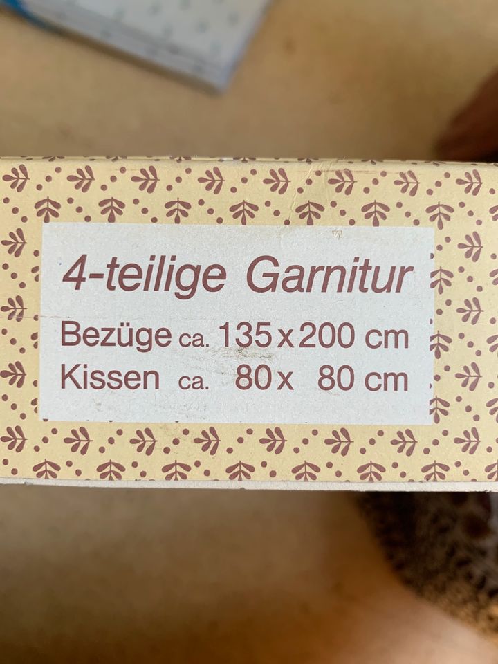 4-tlg. NEU von 1970 Garnitur Satin Bettwäsche in Dinkelsbuehl