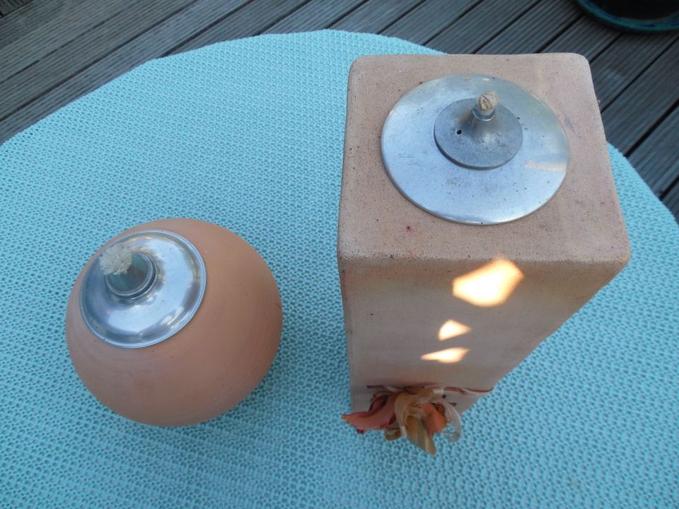 Terracotta Öllampenset Deko für Haus und Garten Windlicht in Quernheimerbruch