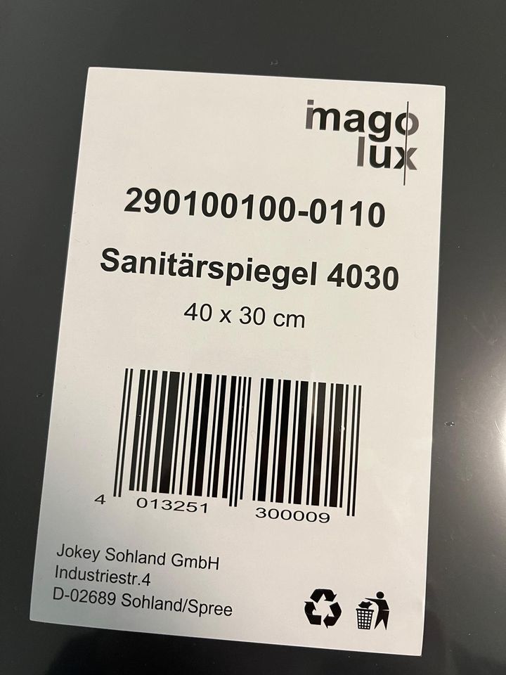 Sanitär Spiegel Imago Lux, 30cm x 40cm, original eingeschweißt in Dortmund