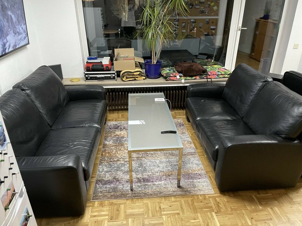 Echtledersofa Couch Garnitur Design Premium schwarz 3er 2er 1er in Recklinghausen