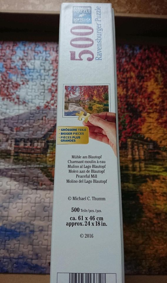 Ravensburger Puzzle 500 Teile Motiv Mühle am Blautopf in Eschborn