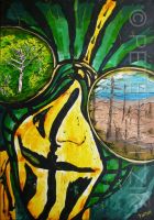 Kunstwerk Gemälde leinwandbild Ureinwohner Wald HANDGEMALT Nordrhein-Westfalen - Castrop-Rauxel Vorschau