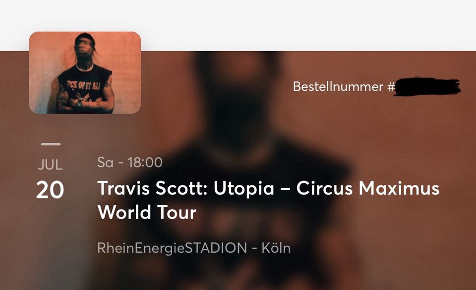 2 Tickets - Travis Scott Utopia Circus Maximus World Tour - Köln in Velbert