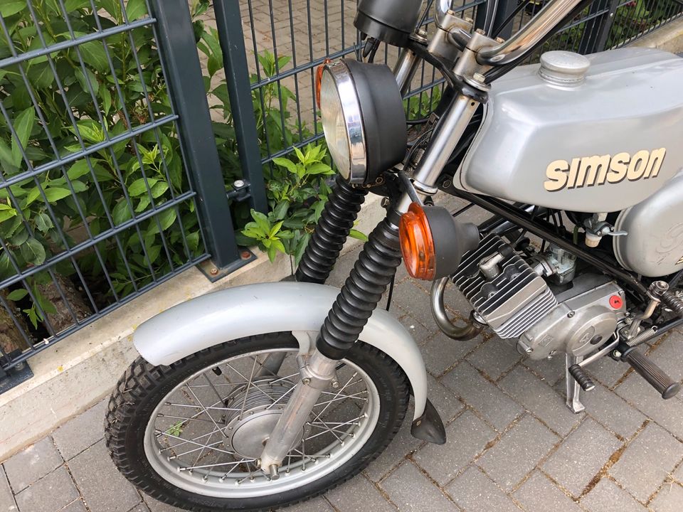 Simson S51 E1 Enduro Original Papiere 4 Gang Silber 6500 km Moped in Bernau