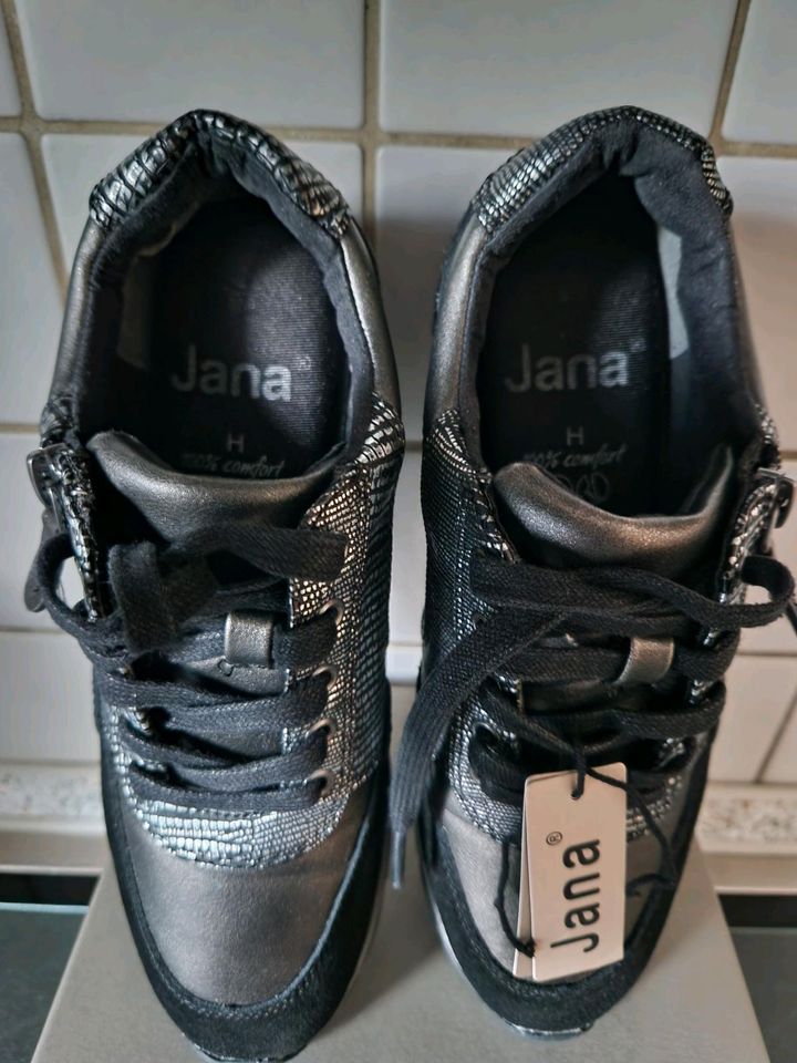 "Jana" Sneaker, Größe 37, black/grau/silber in Velen