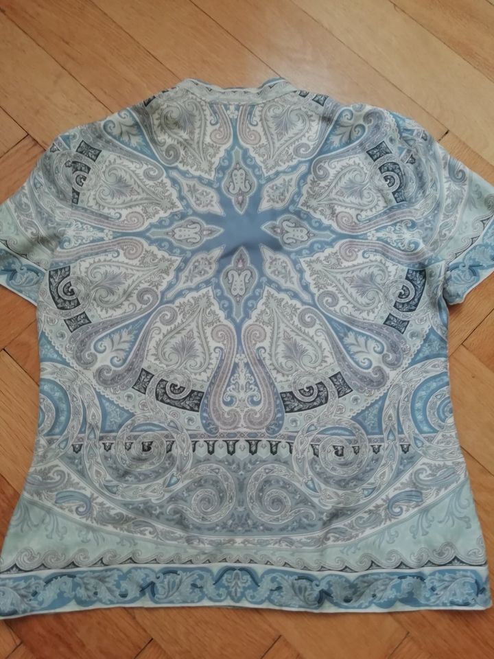 ETRO Vintage Hemd Bluse 100% Seide hellblau Gr. 38 40 M in Berlin