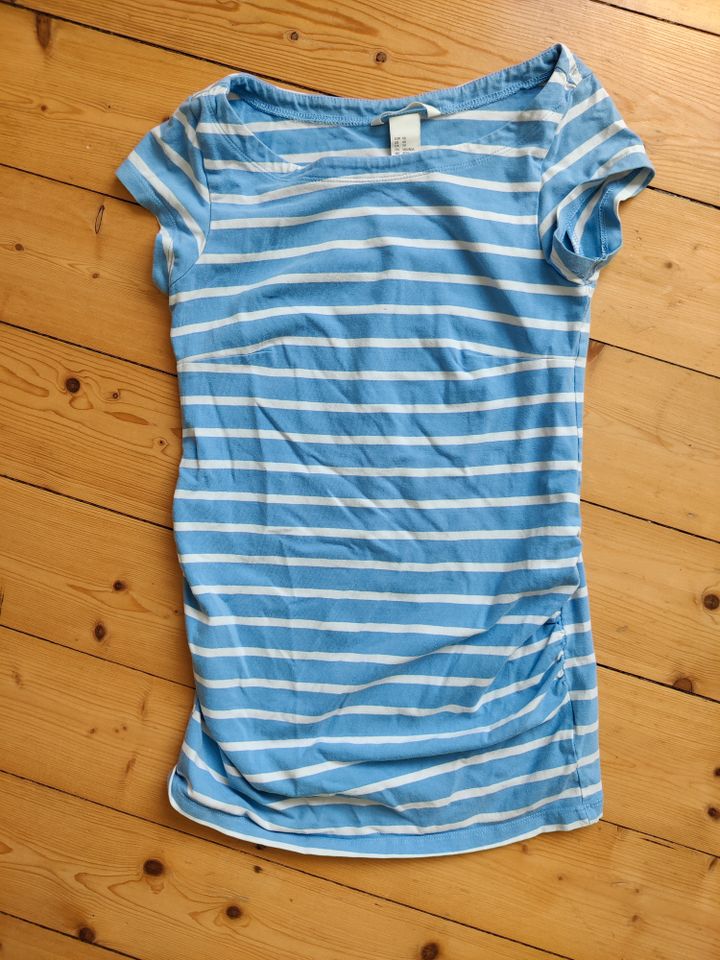 Umstands-T-Shirt blau-weiß gestreift von H&M - Größe XS in Roßbach (Wied)