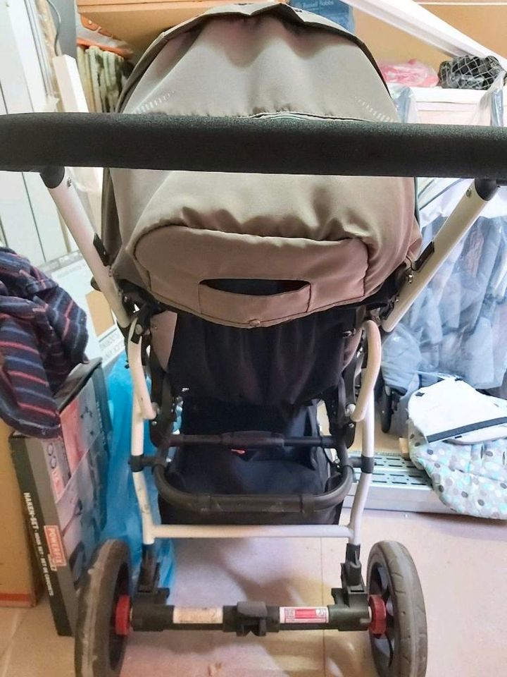 Gesslein Kombi-Kinderwagen F4 grau, weiß, türkis in Flörsheim-Dalsheim