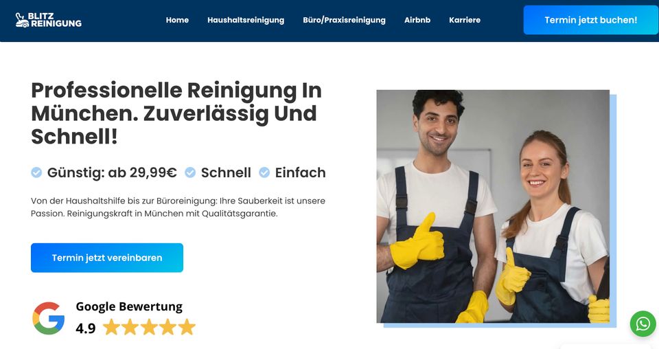 Profi-Reinigungsdienste für Büros und Praxen! Ab 29,99 €/Std. - Jetzt buchen! in München