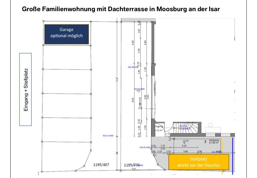 Große Familienwohnung im 1.OG+DG mit Dachterrasse in Moosburg a.d. Isar