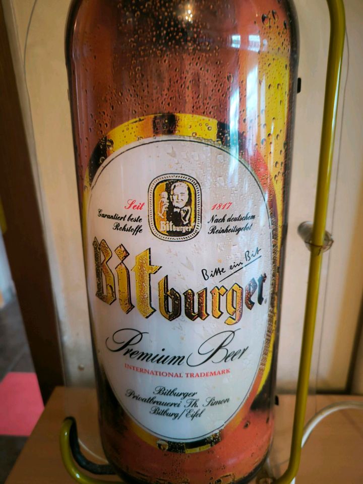 Bitburger Leuchtreklame Flasche Sammler Rar defekt Bastler in Lebach