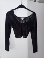 Mesh Crop Top Schwarz | Y2K Look | Topshop | Sexy & Trendy Nordrhein-Westfalen - Lippstadt Vorschau