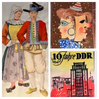 Gerhard Franke Skizze Aquarell DDR Kunst Plakatvorlagen Vintage Berlin - Zehlendorf Vorschau