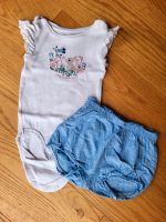 ❤️ Set 2 Teile / Body kurzarm & Shorts h&m weiß/blau Hase Dresden - Pieschen Vorschau