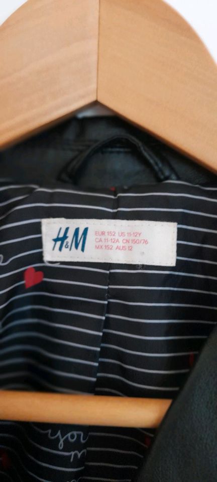 Bikerjacke, Lederjacke,Jacke, Mädchen, Gr.152, H&M in Hemmingen