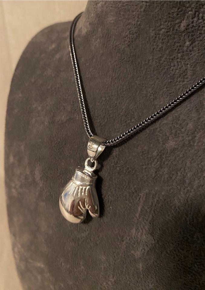 Silber Box Handschuh Anhänger Herren Kette Schmuck in Düsseldorf
