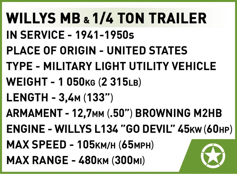 Cobi 2297 Willys MB & Trailer in Hamburg