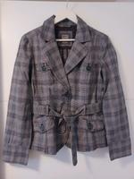 ESPRIT Gr. 40 (L) Jacke Blazer grau mehrfarbig mit Gürtel Bayern - Velden Vorschau