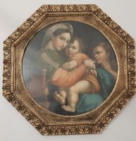 Bild antik Madonna della Sedia Raffaelo Santi Barock Rahmen Frankfurt am Main - Fechenheim Vorschau