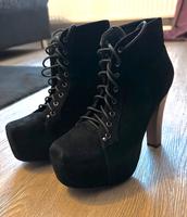 Schwarze Plateau Schuhe mit Holzabsatz Bayern - Memmingen Vorschau