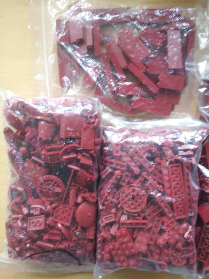 Lego dark Red dunkel rot Konvolut Sammlung Steine Platten uvm in Issum