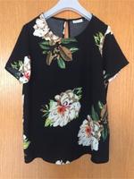 T-Shirt Bluse kurzärmelig schwarz mit Blumen von ONLY Bayern - Geiselhöring Vorschau